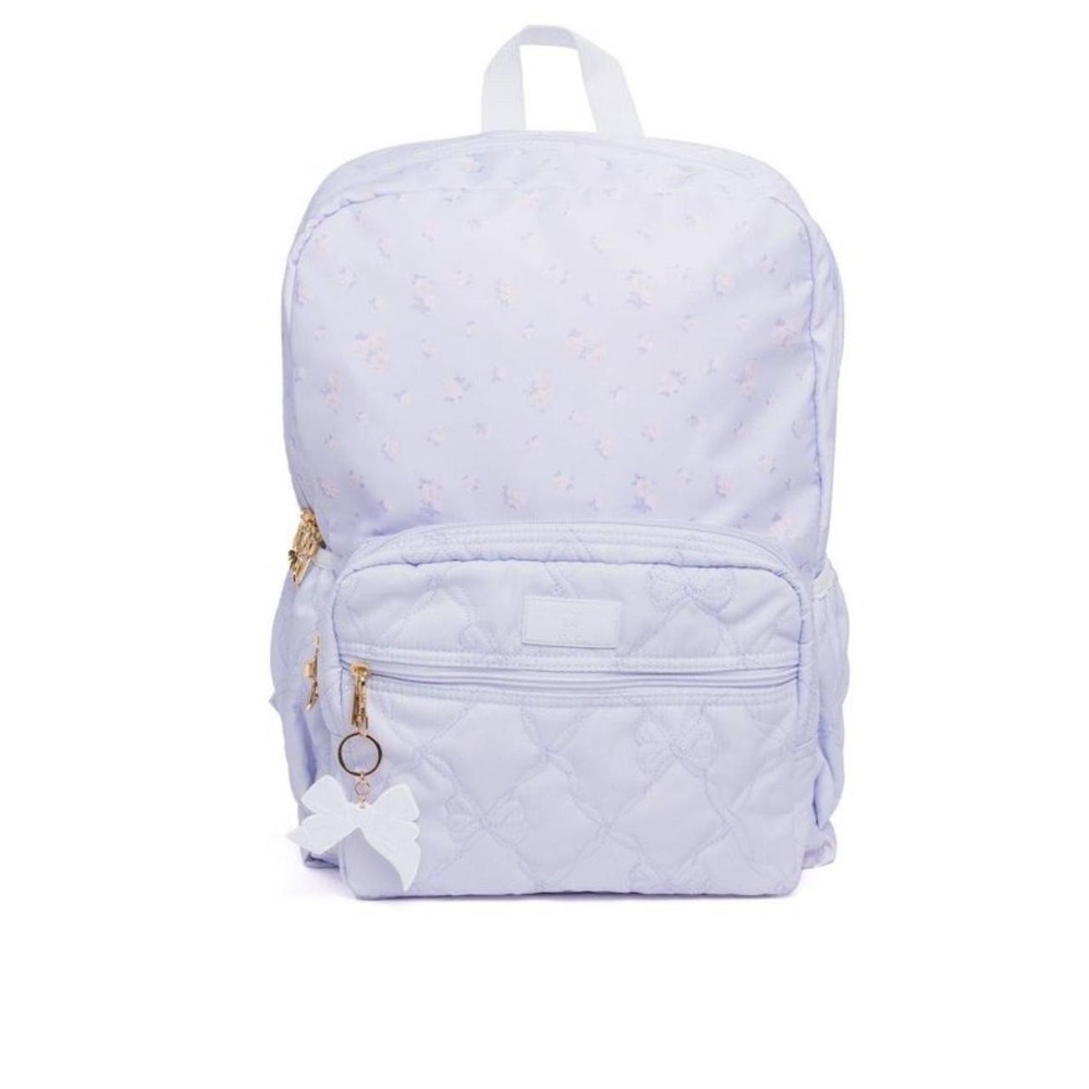 Loveshackfancy yoobi blue backpack with small blue /white floral print